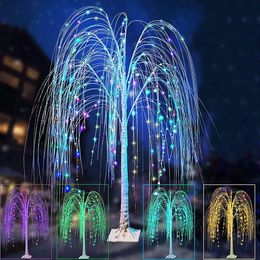 Lighting Colorful Weeping Willow Tree Light 18 Colors Changing Christmas Artificial Fairy Light with Remote For Wedding Party