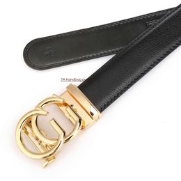 Fashion Leather bag for woman Men Belt Bronze Buckle Ratchet Waistband Belt belt with box luxury gold Buckles Belts 3.5CM width Men belts