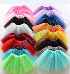 INS Summer Girls Tutu Skirt Summer Baby Pleated Gauzy Tutus Mini Bubble Skirts Solid Mesh Dresses Party Dance Ballet Dress Kids Cl1459986