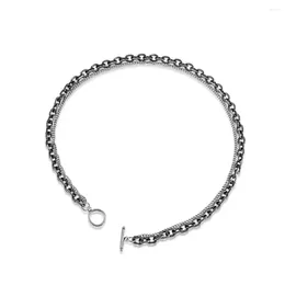 Chains Retro Simple Titanium Steel Necklace Men's And Women's Cable Chain OT Buckle