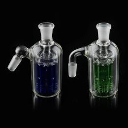 ash catcher 14mm arm male 90 45 degrees green blue percolator for bongs glass water pipe bubbler ZZ