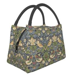 Bags William Morris Insulated Lunch Bag for Work Office Textile Pattern Leakproof Thermal Cooler Bento Box Women Shoulder Bag