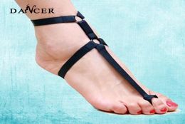 Seductive women body harness foot bondage garter barefoot cage harness belt fetish wear pole dance decorations P00505634479