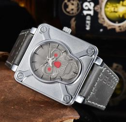Relógios masculinos BR marca esporte relógios de pulso pulseira de couro qualidade movimento de quartzo relógio de pulso de luxo sino moda relógio de negócios homem senhora quadrado pulseira de pulso