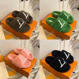 room slippers Sandals Women Fur Fluffy Sippers Winter warm Indoor House Slipper Slides Black pink White Furry Fuzzy Sliders Ladies Mule Home Sandels Flat Shoe