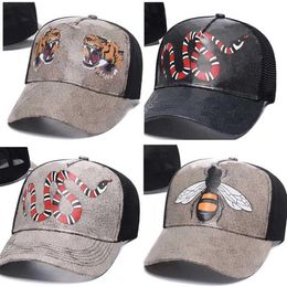 2021 Whole Designer Mens Baseball Caps Brand Tiger Head Hats bee snake Embroidered bone Men Women casquette Sun Hat gorras Spo2683