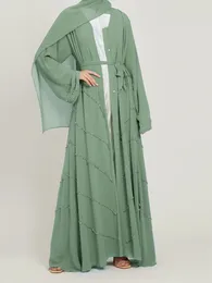Ethnic Clothing Muslim Abayas For Women Moroccan Caftan Dubai Turkey Ramadan Robe Kimono Cardigan Beading Long Dresses Islam Prayer