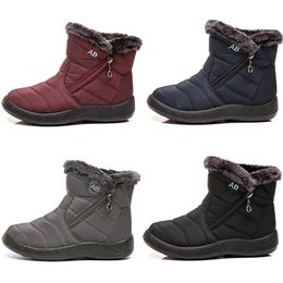 designer warm ladies snow boots light cotton women shoes black red deep blue grey winter ankle booties outdoor soft sports sneakers trainers