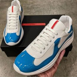 2024 Top Luxury Men America Cup Sneakers Shoes Technical Fabric Calf Leather Runner Sport Platform Sole Party Dress Discount Trainers Hiking Footwear EU38-46