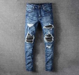 5xl Blue Print New Design Men Jeans Punk Pants Slim Pearl Izu Mason Marjellas Robin Zipper Diesel6667873