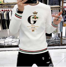 High quality Men's Hoodies Sweatshirts Male Sequin Embroidery Long Sleeve Trend Top Heavy Craft Casual Autumn Winter Fashion Pullover 888