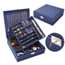 2019 Casket For Decoration Velvet Wooden Jewellery Box Display Storage Organiser Big Capacity Packaging Earrings Organiser Boxes T285L