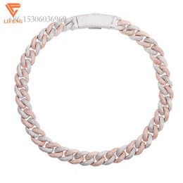 Wholale Jewellery Sier Exquisite Rose Gold Plated Bling Infinity Moissanite Hinge Necklace For Women