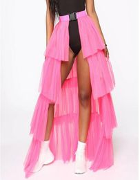 Womens Layer Cake Skirt Long Maxi Lace Tulle Skirts Ladies Party Wear Gown Lolita Petticoat Vintage Midi Skirt Jupe Saias faldas3499673