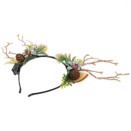 Bandanas Christmas Headband Luminous Hairband Decor Roleplay Costume Xmas Hoops Headdresses Flowers Delicate Cosplay Outfits