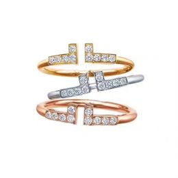 Band Rings Luxury Design Diamond Ring Letter Gold Plated Material Rings Fashion Jewellery Supply