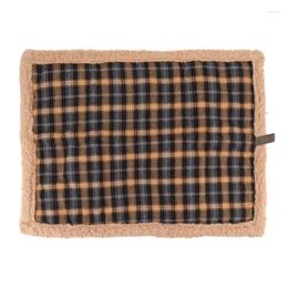 Pillow Self Warming Pet Pad Washable Double Sided Lamb Wool Plaid Bed Mat For Indoor And Outdoor