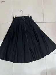 women skirt Designer clothing for ladies summer quality high Zipper decoration waist and big swing long overskirt Dec 22