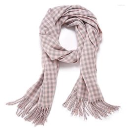 Scarves AEBMNHD Womens Fashion Warm Neck Mens Classic Houndstooth Plaid Tassel Scarf Fall Winter Long Polyester Shawl Wraps