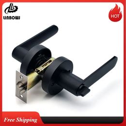 Door Lock Handle Lock Advanced Zinc Alloy Square Channel Privacy Mask Indoor Bedroom Bathroom Three-bar Ball Lock 231222