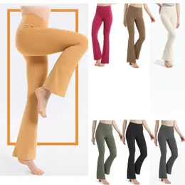 Women Yoga Pants Hip Lift Solid Colour Flared Wide Leg Stretch Fitness Wear Slim Fit Gym Yoga Leggings Trousers Female Clothes Loose Fit Joggers Gym Clothes