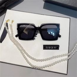 Summer high quality famous sunglasses oversized flat top ladies sun glasses chain women square frames fashion designer with packag2666