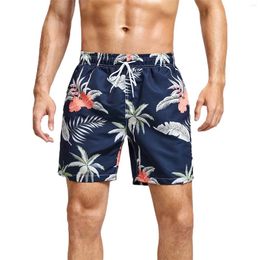 Men's Shorts Spring And Summer Coconut Print Colour Gradient Drawstring Quick Drying Breathable Beach Pants Casual Swimming Trunks