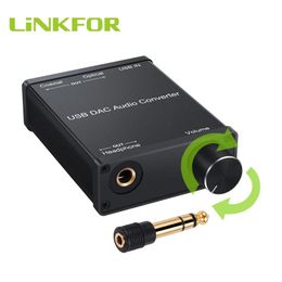 Connectors Linkfor Usb Audio Sound Card Headphone Amplifier Digital to Analog Usb Dac with Headphone Amplifier for Ps4, Ps3, Xbox 360