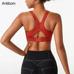 Bags Antibom Women's Bra Without Bones Shockproof Padded Sport Top Push Up Fiess Yoga Underwear Adjustable Elastic Run Athleticwear