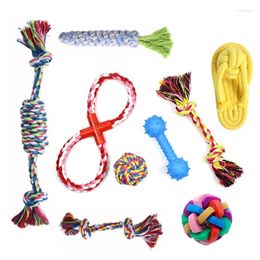 Dog Apparel 587C 9 Pcs Rope Traditional Christmas Toothbrush Clean Teeth