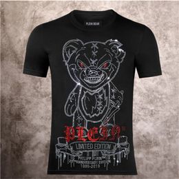 Plein Bear Trube Mens Designer Tshirts Скуткот Череп Человек Мужчина Футболки Классическая высококачественная хип-хоп уличная одежда