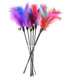 Funny Cat Toys Mixed Feathers Cat Sticks With Small Bell Playing Interactive Toy Pet Cat Supplies6344198