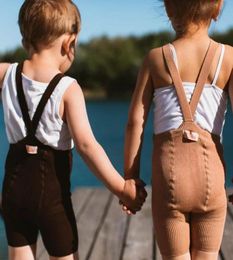 Leggings Tights 2021 Spring Summer Baby Shorty Soft Cotton Knit Kids Children Boy Girl Shorts Suspenders5201182