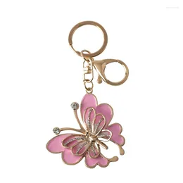 Keychains Enamel Butterfly Keychain For Women Creative Metal Insect Pendant Keyring 2023 Fashion Car Backpack Key Holder Accessories