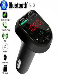 BTE5 Car MP3 Player Bluetooth FM Transmitter FMModulator Dual USB ChargingPort for 1224V General Vehicle CarCharger with Retail 5657030
