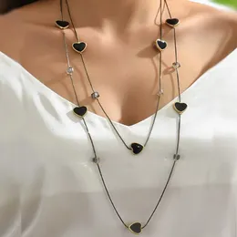 Pendant Necklaces Multi Layers Black Beads Chain Long & Pendants Trendy Jewellery Sweater Necklace Party Dress Accessories Gift