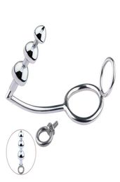 Cockrings 404550mm Metal Anal Plug With Cock Ring Male Chastity Belt Device Ball Stretcher Penis Adult Game Sex Toys For Men3513952