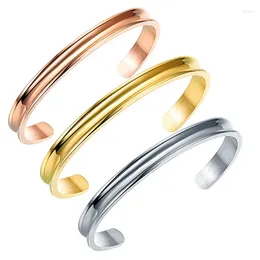 Bangle Cross Border Exclusive Selling Fashion Engraved Opening Bracelet With C-shaped Arc Groove Titanium Steel