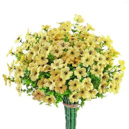 Decorative Flowers Artificial Daisy Decor Silk Flower Bunch Bouquet Faux For Wedding Home Party