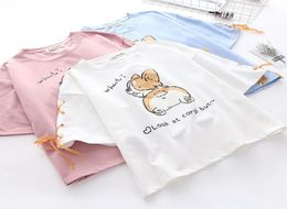 Kids t shirt t shirts Teenage Girls Tops Tees Cotton Round Neck Summer Solid6009703