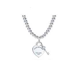 Designer Classic S925 Sterling Silver Heart Key Gold Plated Diamond Necklace Popular Love Pendant Collar ChainPXQ0 PXQ0