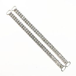 10pcs 2ROWS 16 5cm Big Crystal Rhinestone Bikini Connectors Buckle Metal Chain for Swimming Wear Bikini Decoration Decors278u