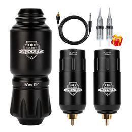 Machine Complete Wireless Rocket Tattoo Hine Set Wireless Tattoo Power Supply Rca Interface Rotary Tattoo Pen Kit for Tattoo Body Art