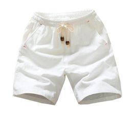 2020 Summer New Cotton Shorts Loose Men039s Casual Shorts Black White Drawstring Waist Solid Bermuda Shorts Men Plus Size 4XL 51677958