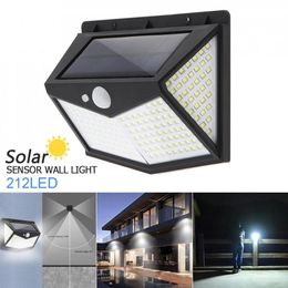 212 Leds Outdoor Led Solar Lights Waterproof Garden Led Lampen Wall Lamp Cold White Lantern For Fence Post265K