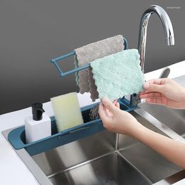 Kitchen Storage Sink Rack Organiser Drain Basket Bag Faucet Holder Adjustable Bathroom Tool