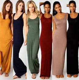 Sexy Women's Solid Colour Maxi Dress European and American Style High-waisted Hip-hugging Design Personalised and Simple Style