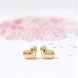 Fashion full hearts stud earrings Smooth Surface Design Environmental Protection Zinc alloy Material Gold Silver Rose Three Color 2054