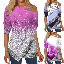 Women's Blouses Long Sleeved Shirt Fine Glitter Tunic 3 4 Sleeve Tops Women Dressy Lace Camisole Womens Clothes