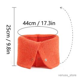 Scarves Wraps Korean Solid Knitted Warm Ring Scarf Unisex High Neck Fashion Neckerchief Children Wind Protection For Kids Spring Autumn Winter